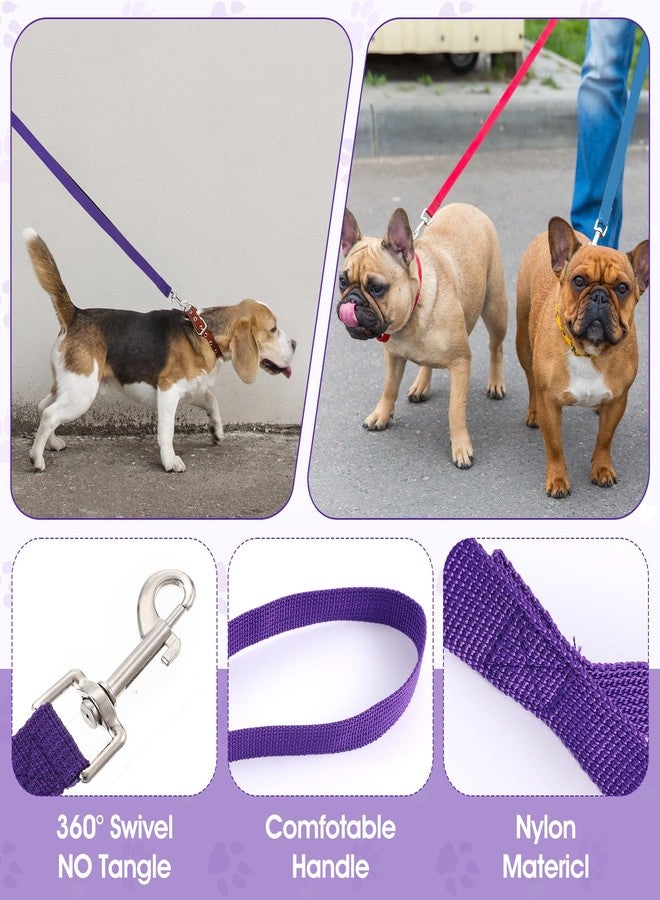 Dimeho 24 Pack Dog Training Leashes Nylon Dog Leashes for Small Medium Large Dogs Bulk Puppy Traction Rope with Swivel Hook for Walking Play Camping Backyard Hiking Shelter Outdoor - Image 3
